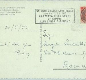 67936 - ITALY - POSTAL HISTORY -  SPECIAL POSTMARK:  CYCLING Giro d'Italia 1956
