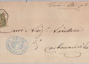 ITALIA REGNO:   LETTERA con annullo di collettoria di Borgofranco sul Po 1884