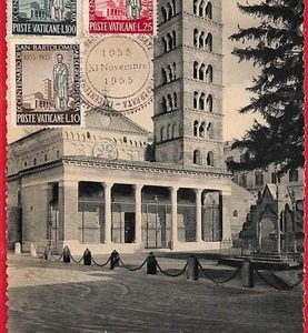 ai5852 - VATICAN  - Postal History - MAXIMUM CARD - Architecture - 1955