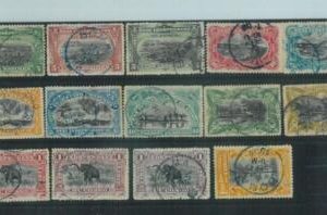 88034 - BELGIAN CONGO - Collectible STAMP - YVERT 14/26Aa USED Trains ELEPHANTS