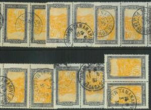 88090 - MADAGASCAR -  STAMPS -  LOT OF USED  STAMPS with different postmarks