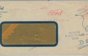 79258 - FRANCE - Postal History - MECHANICAL red POSTMARK on COVER - FORD 1950's