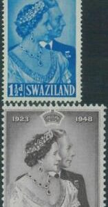 88485  - SWAZILAND  -  STAMPS -  SG # 46/47  -  MINT  MLH Royalty Silver Wedding