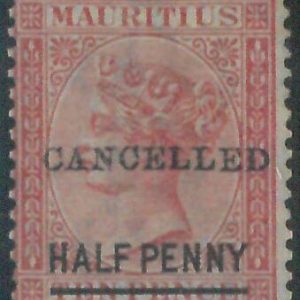88516 - MAURITIUS - STAMP: Stanley Gibbons #79 Overprinted CANCELLED -  MINT MNH