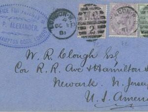 P0352 - GB - POSTAL HISTORY - SG # 170*2 + 1/2 P. on COVER  to the USA  1881