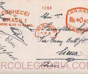 ad6124 - BRAZIL - POSTAL HISTORY -  Propaganda MACHINE POSTMARK on postcard 1936