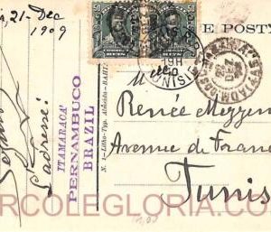 ad6132 - BRAZIL - POSTAL HISTORY - POSTCARD to TUNIS Tunisia 1910