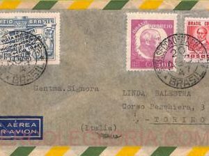 ad6140 - BRAZIL - POSTAL HISTORY - AIRMAIL COVER  to ITALY  1947