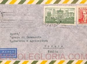 ad6145  - BRAZIL - POSTAL HISTORY - AIRMAIL COVER  to ITALY  1950's