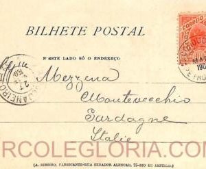 ad6129 - BRAZIL - POSTAL HISTORY - POSTCARD to ITALY - Conductor Petropolis 1904