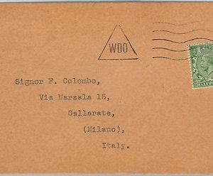 58131 -  GREAT BRITAIN - POSTAL HISTORY: COVER to ITALY  - TRIANGULAR POSTMARK