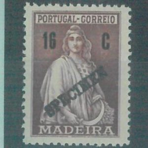 88630 - MADEIRA - STAMPS - 16 C. stamp overprinted  SPECIMEN