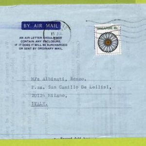 27102 - SINGAPORE - Postal History -  AEROGRAMME to ITALY 1976