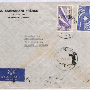 ai1900 - LEBANON - Postal History - AIRMAIL  COVER to ITALY   1958