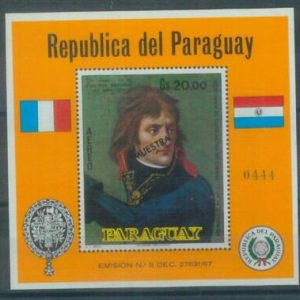 88646 - PARAGUAY - STAMPS:  NAPOLEON souvenir sheet overprinted SPECIMEN