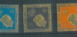 88651 - GB Davaar Island - STAMPS - Set of 3 GOLD EMBOSSED stamps KENNEDY