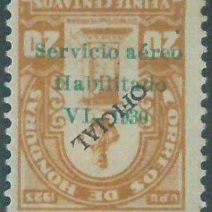 88723 - HONDURAS -  Yvert # PA 25  ERROR: Inverted  Overprint -   MINT MH Hinged