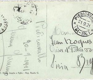 ai1909 - ITALY  - Postal History - POSTCARD from PIEDICAVALLO  to LEBANON  1921