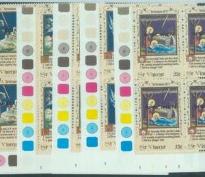 88588 -  St Vincent - STAMPS - CHRISTMAS 1977  Block of 4    SPECIMEN MNH