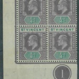 88577 -  ST VINCENT - STAMP - Stanley Gibbons # 76 Plate block of 4 - MNH Mint