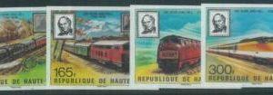 88662 - HAUTE VOLTA French Upper Volta - set of 4  IMPERF stamps  - TRAINS