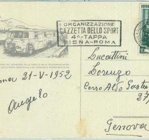 67940 - ITALY - POSTAL HISTORY -  SPECIAL event POSTCARD:  CYCLING Tour 1952