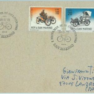 67967 - SAN MARINO - POSTAL HISTORY -  SPECIAL POSTMARK:  CYCLING  Tourism 1975
