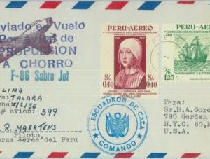 87433 - PERU - Postal History - SPECIAL  FLIGHT:  Lima - Talara SIGNED 1956