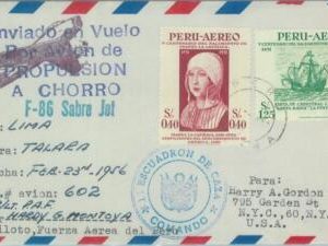 87434 - PERU - Postal History - SPECIAL  FLIGHT:  Lima - Talara SIGNED 1956