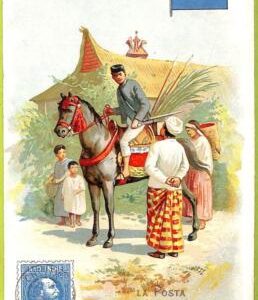 ad2108 - NETHERLANDS - VINTAGE POSTCARD  - INDONESIA Post Delivery