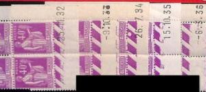 94850a - FRANCE - STAMPS - Yvert # 281  lot of 6*  block of 4 coin datee 1932/37
