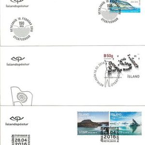 58171 - ISLAND Iceland - POSTAL HISTORY: 2016 set of 9  FDC COVERS - BUTTERFLIES