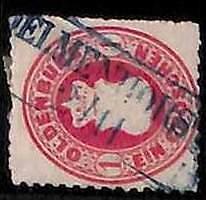 94904  4o  - GERMANY Oldenburg - STAMP  -  Michel  #  17A  Very Fine USED