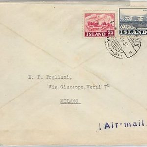 58166 -  ISLAND Iceland - POSTAL HISTORY: COVER to ITALY - 1957 - BOATS