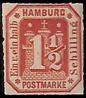 94907 1hB - Germany HAMBURG - STAMPS - Michel # 21 --  MINT Hinged MH
