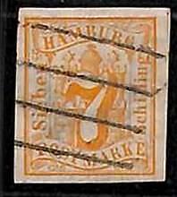 94907 2gA - Germany HAMBURG - STAMPS - Michel # 6 -- Very Fine USED - LUX