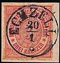 94907 3e  - GERMANY Norddeutschland  - STAMP -  Mi #  9 Fine USED on cut-out LUX