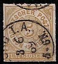 94907 3aB - GERMANY Norddeutschland  - STAMP  -  Michel  #  6 - Very Fine USED