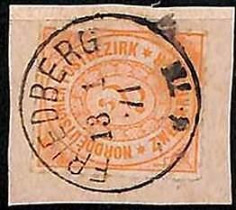 94907 3d - GERMANY Norddeutschland  - STAMP -  Mi #  8  USED on cut-out  DEFECT