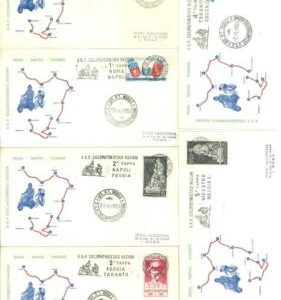 aa2475 - ITALY - Postal History - Set of 12 special COVERS - MOTO + CYCLING Tour