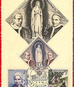 ai5877 - MONACO  - Postal History - MAXIMUM CARD - Religion - 1958
