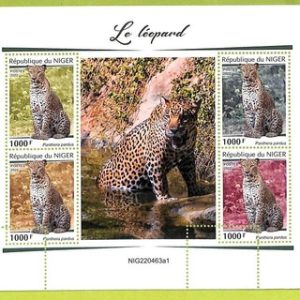 B0631 - NIGER - ERROR MISPERF  Stamp Sheet - 2022 - Fauna Leopard