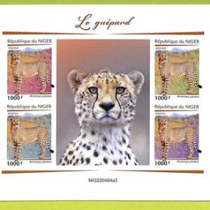 B0628 - NIGER - ERROR IMPERF  Stamp Sheet - 2022 - FAUNA  Cheetah
