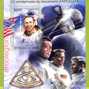 B0656 - NIGER - ERROR MISPERF  Stamp Sheet - 2023 - SPACE Apollo 8