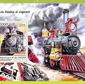 B0646 - NIGER - ERROR MISPERF  Stamp Sheet - 2018 - Transport TRAIN