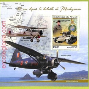 B0672 - NIGER - Stamp Sheet - 2022 - Battle of Madagascar