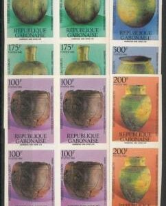 49873 - GABON - Yvert 716 / 719 IMPERF in blocks of 4 - ARCHEOLOGY & ART 1992
