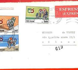 aa2470 - ITALY - Postal History - Registered Express  COVER 1967 Cycling