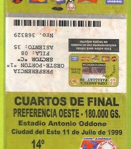 C2290- Vecchio BIGLIETTO PARTITA CALCIO 1999 COLOBIA VS CHILE