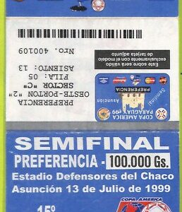 C2293- Vecchio BIGLIETTO PARTITA CALCIO 1999 URUGUAY VS CHILE